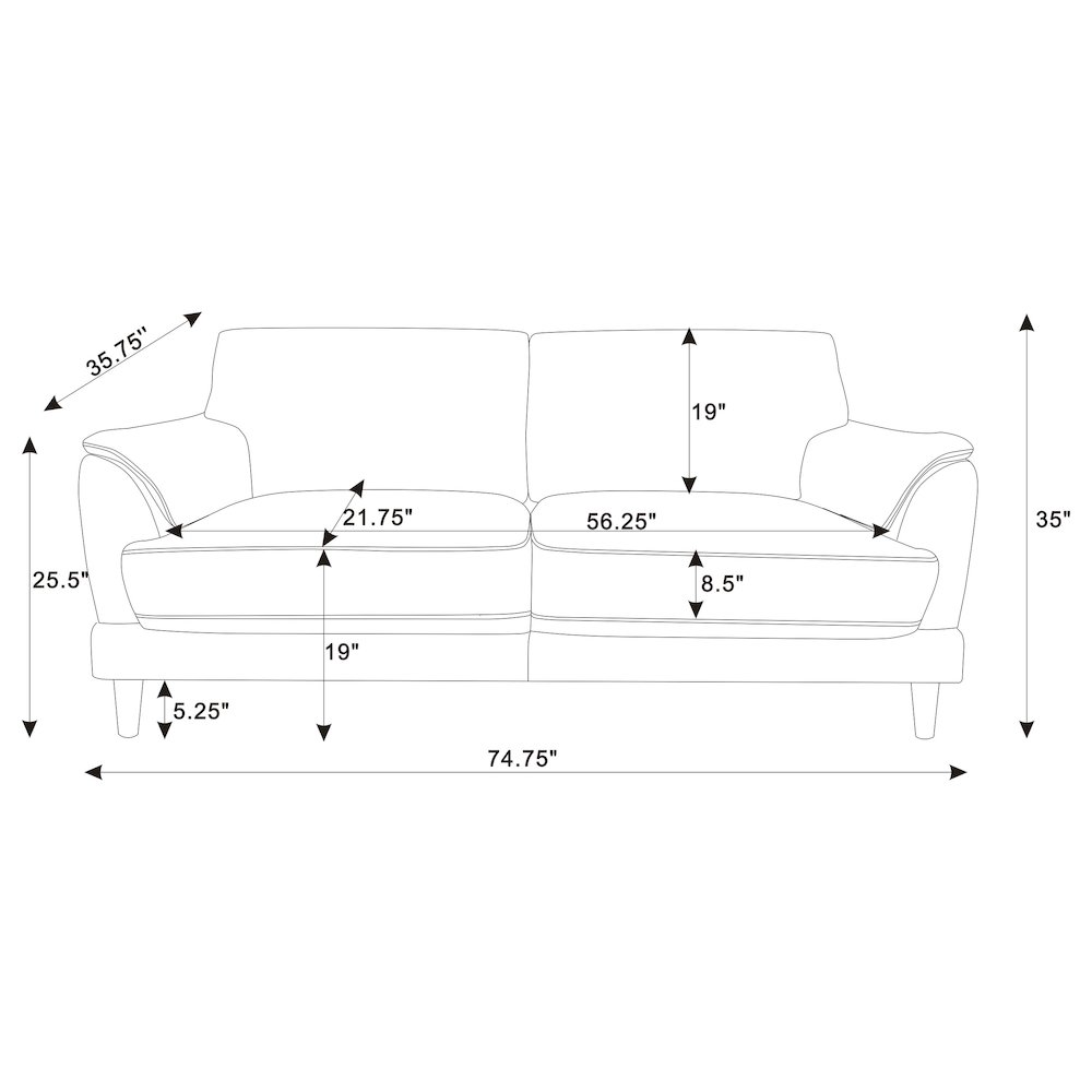 Selma Velvet Upholstered Crescent Arm Sofa Rust. Picture 4