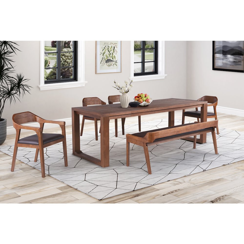 Rasmus Extension Dining Table - Chestnut Wire-Brush Finish. Picture 7