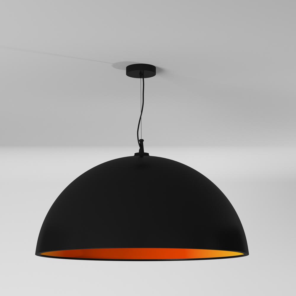 3 Bulb Pendant, Black & Gold Finish. Picture 5
