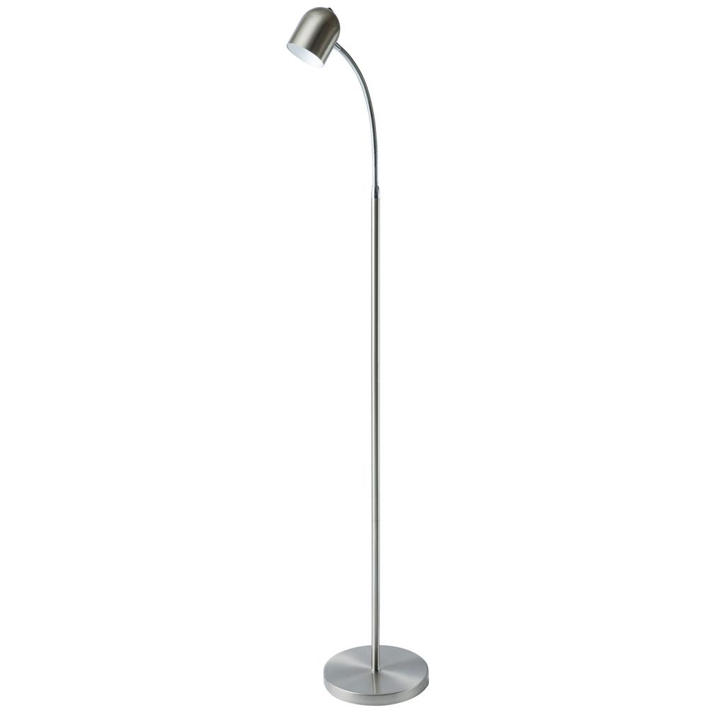 5W Floor Lamp, Satin Chrome Finish. Picture 1