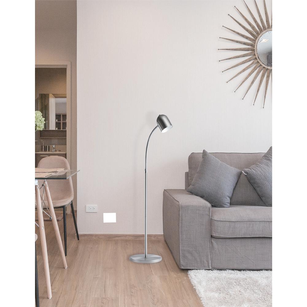 5W Floor Lamp, Satin Chrome Finish. Picture 2