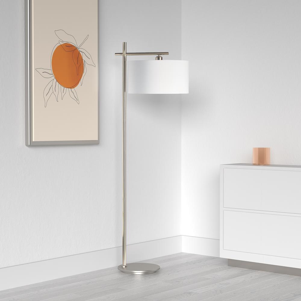 1LT Floor Lamp, Satin Chrome Finish. Picture 2