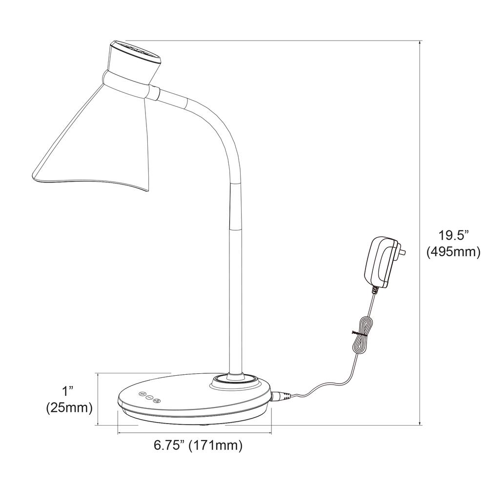 6W Desk Lamp, Black Finish. Picture 3