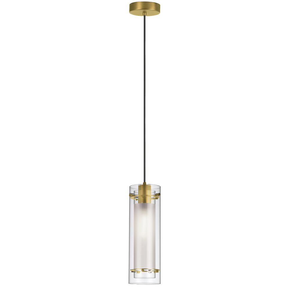 1LT Incandescent Pendant,  AGB with CLR/FR Glass. Picture 1