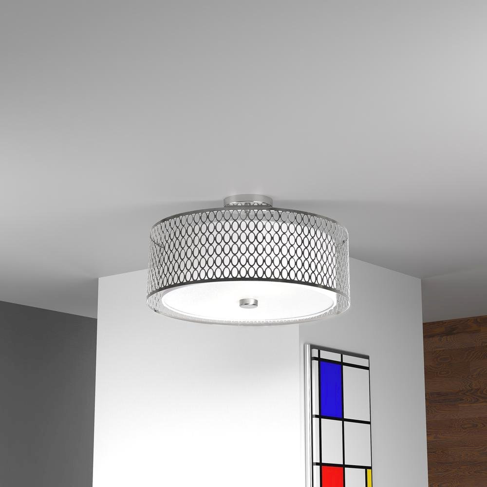 3LT Semi-Flush, Laser Cut Shade. Picture 2