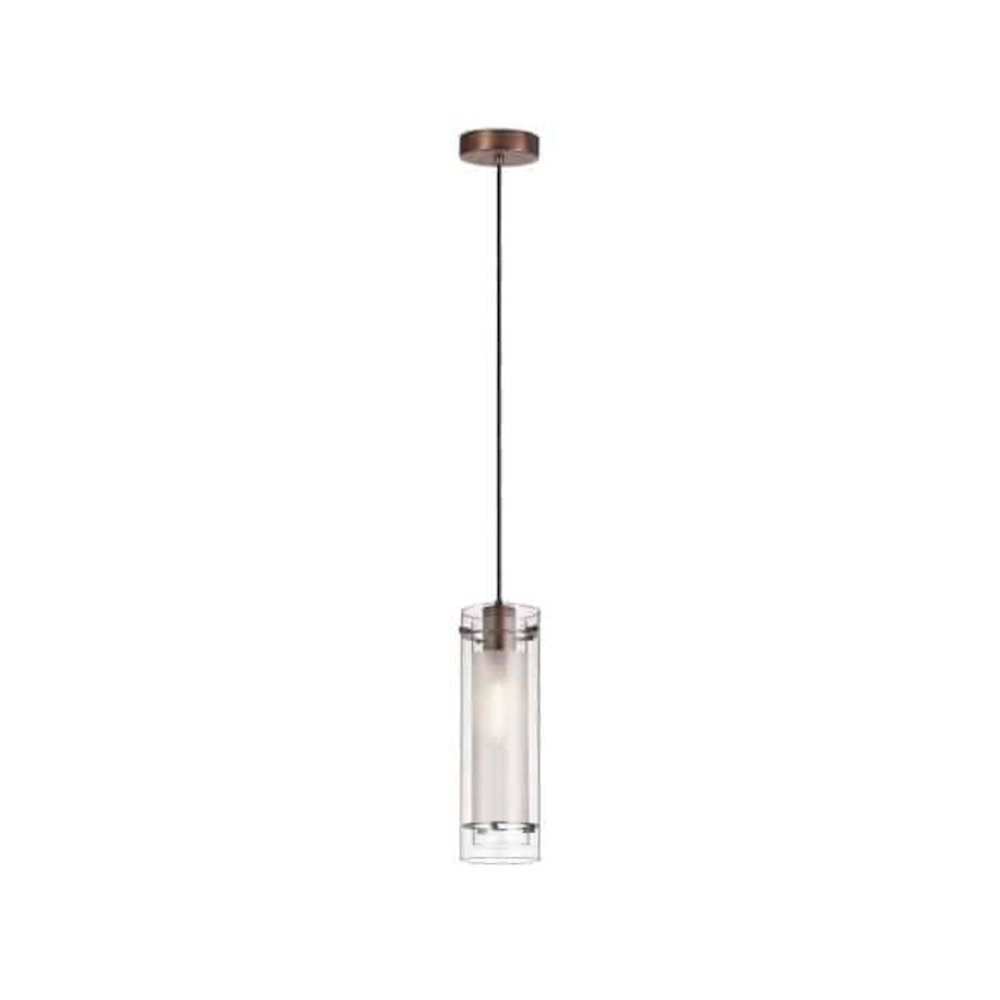 Single Pendant Clear Frosted Glass. Picture 1