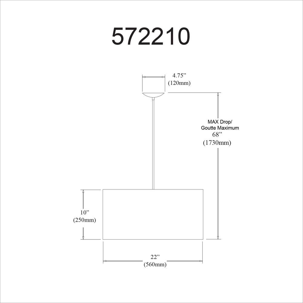 3LT Pendant Satin Chrome finish. Picture 3