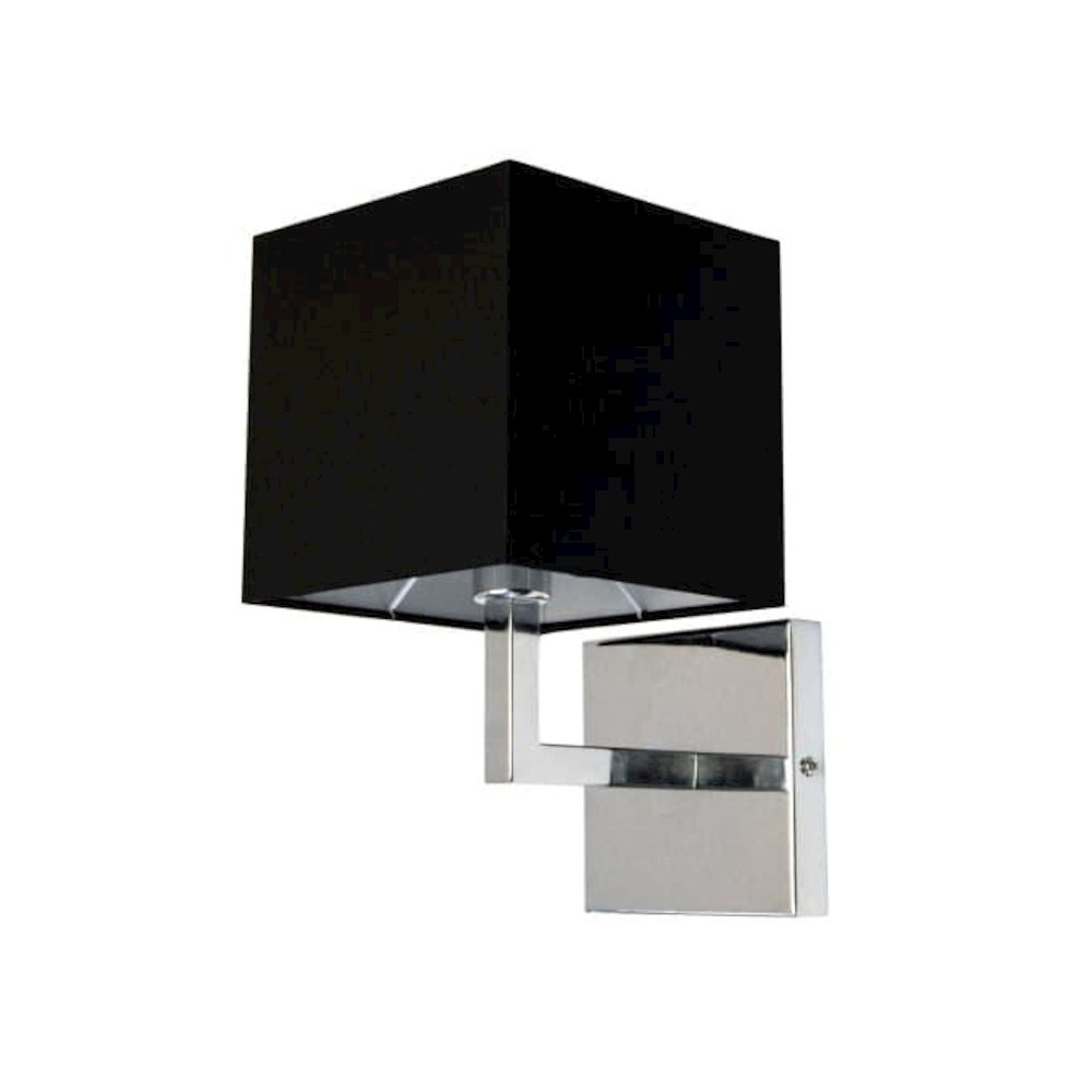 1LT Incandescent Wall Sconce, PC,Black Shade. Picture 1