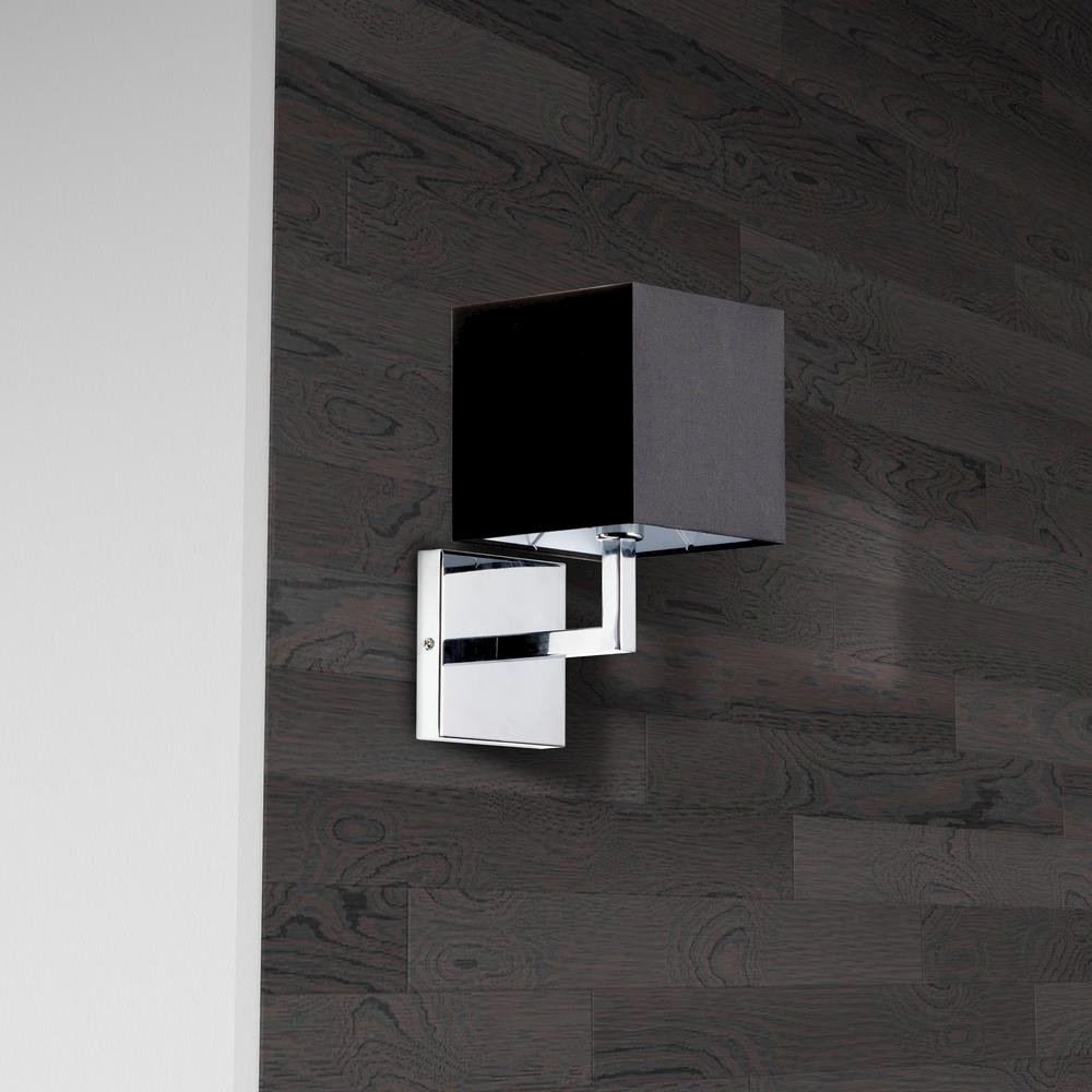 1LT Incandescent Wall Sconce, PC,Black Shade. Picture 2