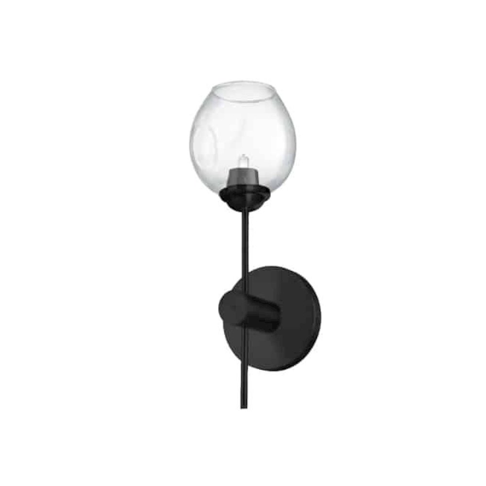 1LT Vanity Light, MB, Clear Glass. Picture 1