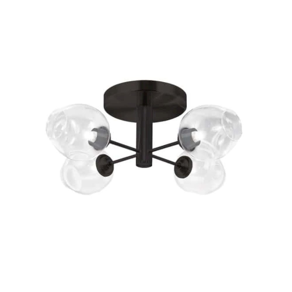 4LT Semi Flush, MB, Clear Glass. Picture 1