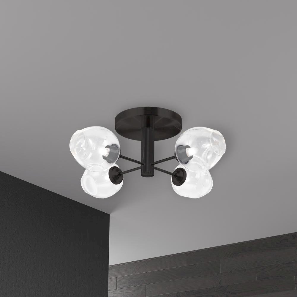 4LT Semi Flush, MB, Clear Glass. Picture 2