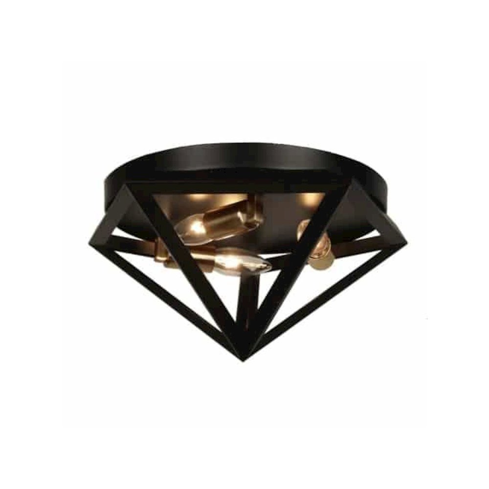 3LT Flush-Mount,BLK/AB. Picture 1