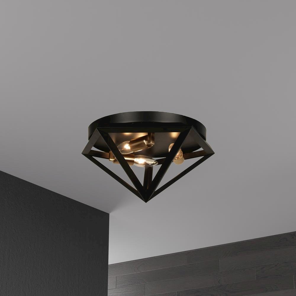 3LT Flush-Mount,BLK/AB. Picture 2