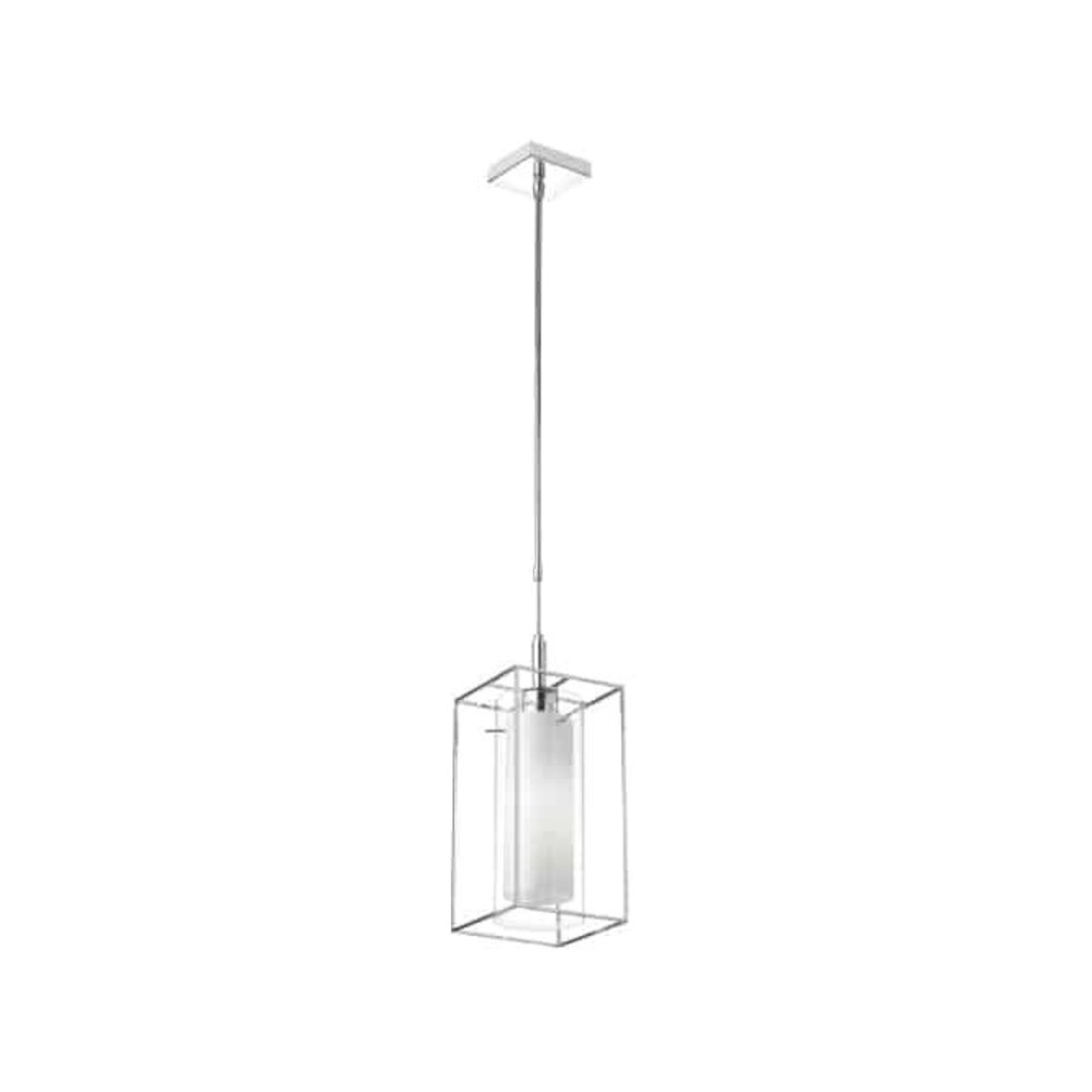 1LT Pendant, Rectangular Metal Frame,Frosted Gls. Picture 1