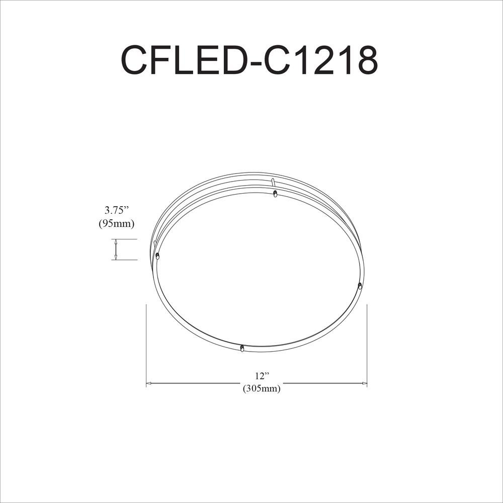 Ceiling Flush 18W 310mm (12"),Bronze. Picture 2