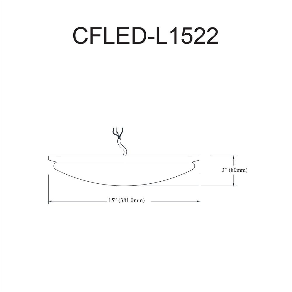 Ceiling Flush 22W 381mm (15"),Polished Chrome. Picture 2