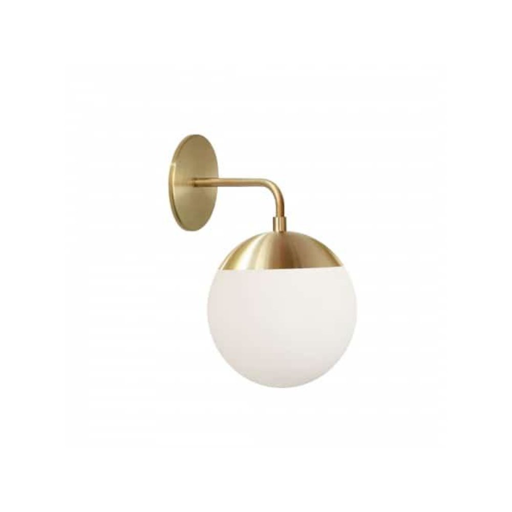 1LT Wall Sconce,  AGB, WH Opal Glass. Picture 1