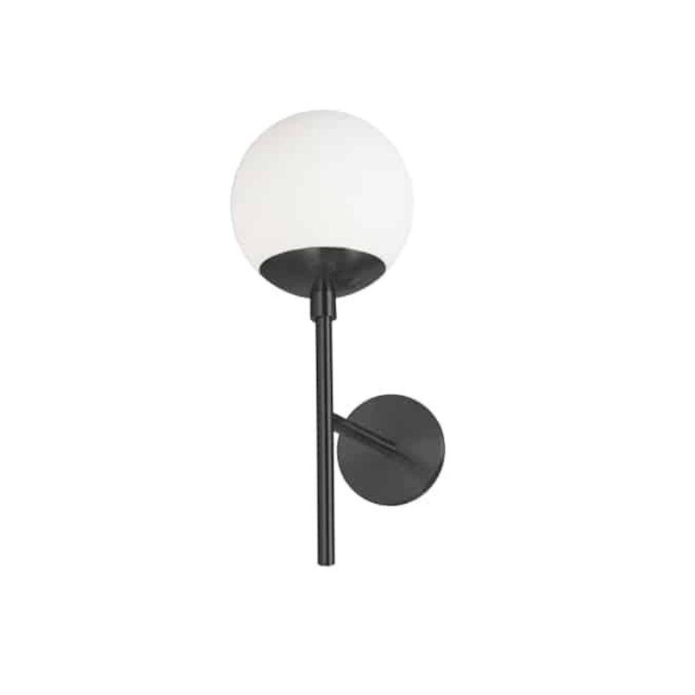 1LT Wall Sconce,  MB, WH Opal Glass. Picture 1