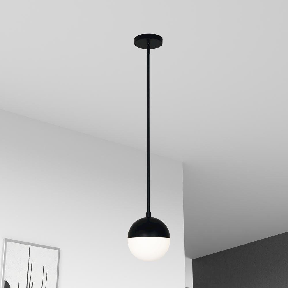 1LT Halogen Pendant, MB, WH Opal Glass. Picture 2