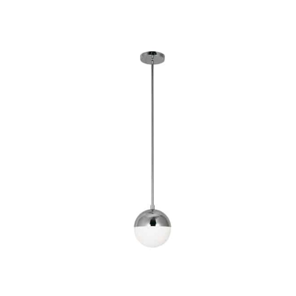 1LT Halogen Pendant, PC, WH Opal Glass. Picture 1