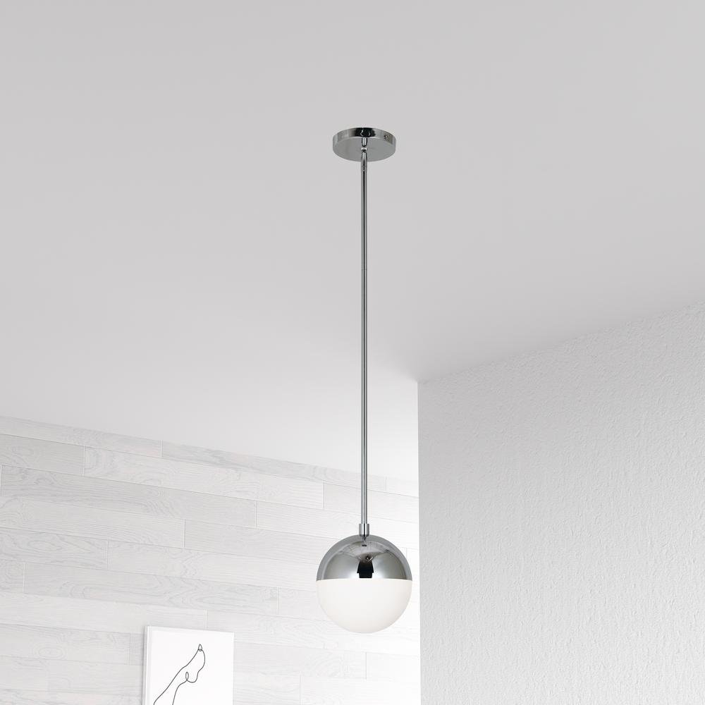 1LT Halogen Pendant, PC, WH Opal Glass. Picture 2