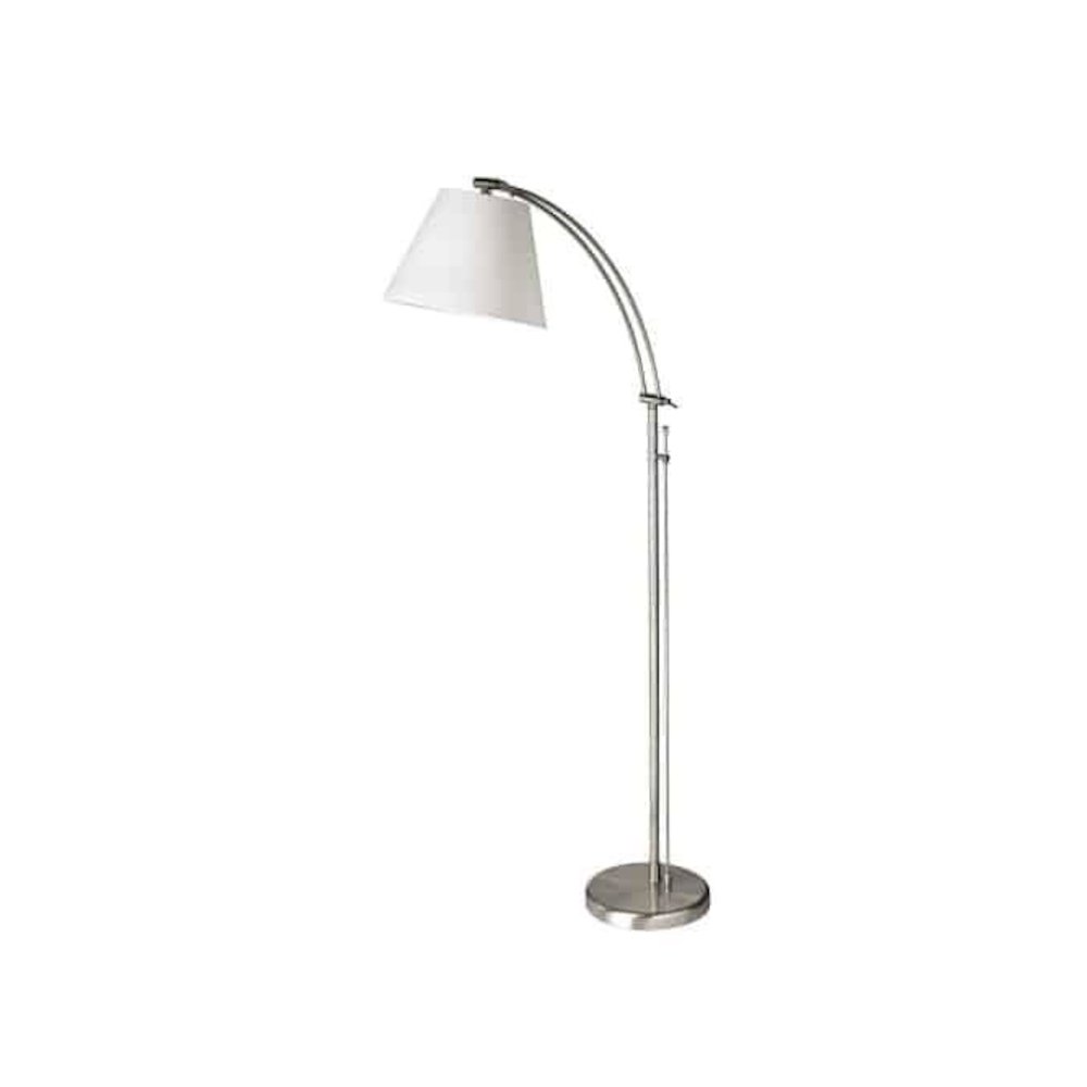 1LT Incan Adjustable Floor Lamp, SC, WH Shade. Picture 1