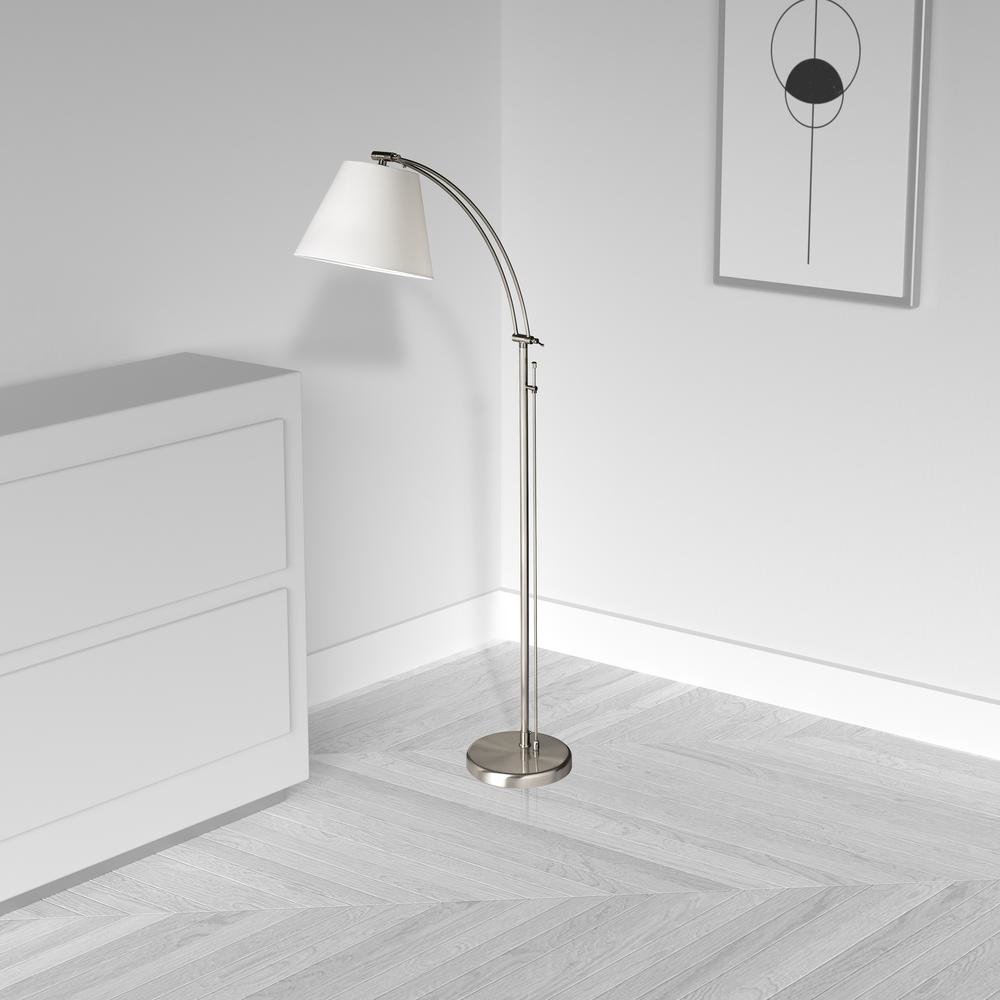 1LT Incan Adjustable Floor Lamp, SC, WH Shade. Picture 2