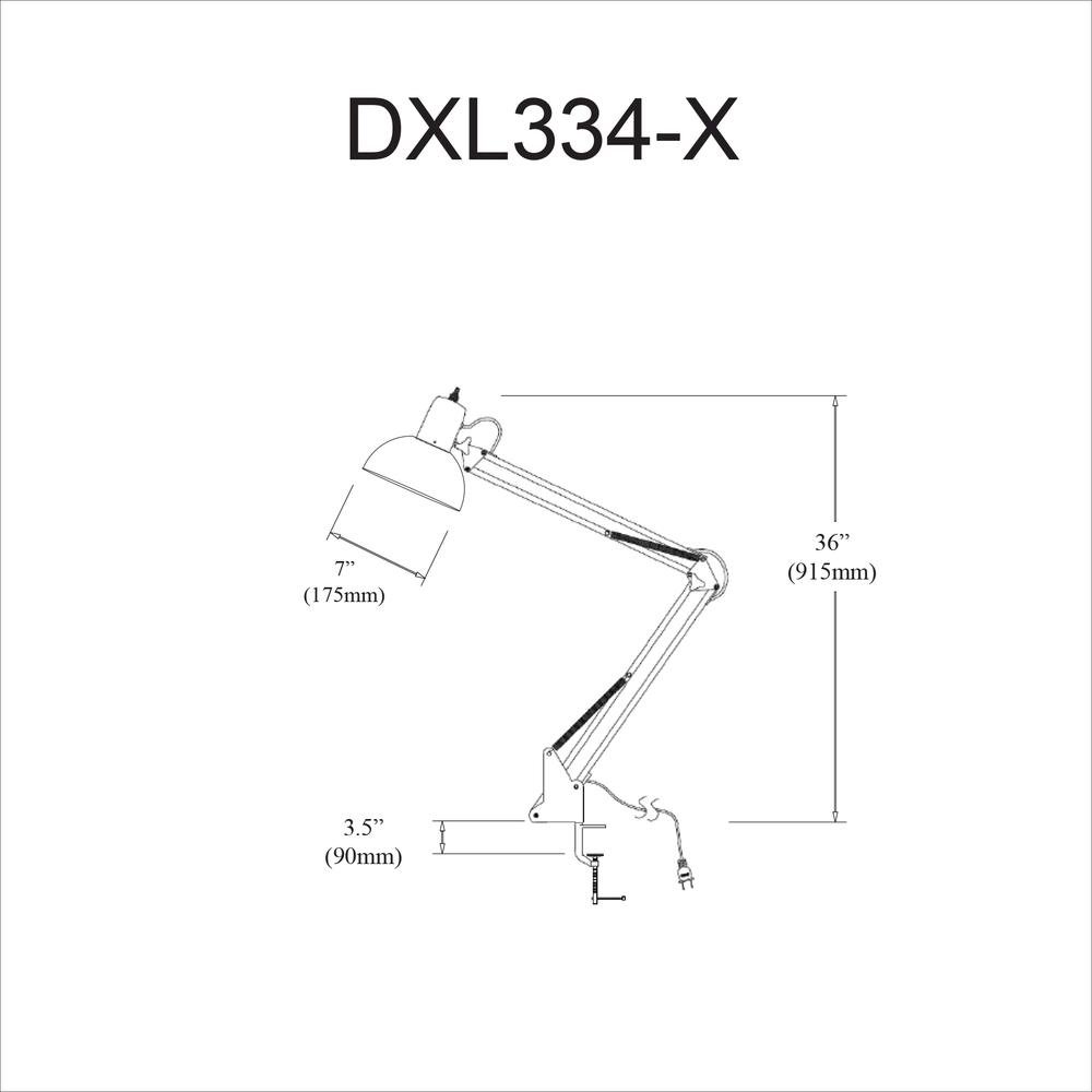 Clamp-On Task Lamp, Gloss Black. Picture 3