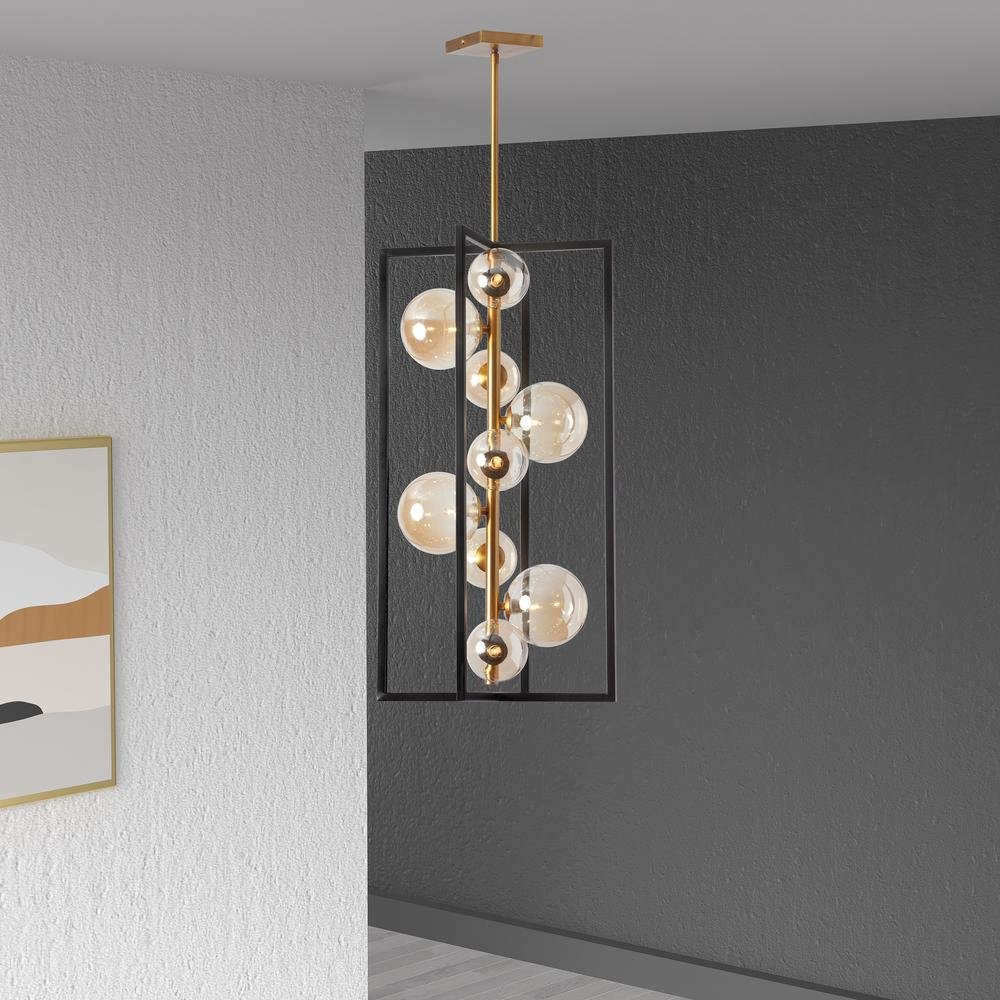 9LT Halogen Pendant MB & VB, Champagne Glass. Picture 2