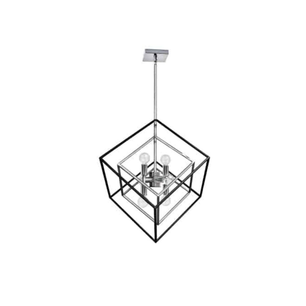 6LT Pendant, Polished Chrome & Matte Black Finish. Picture 1