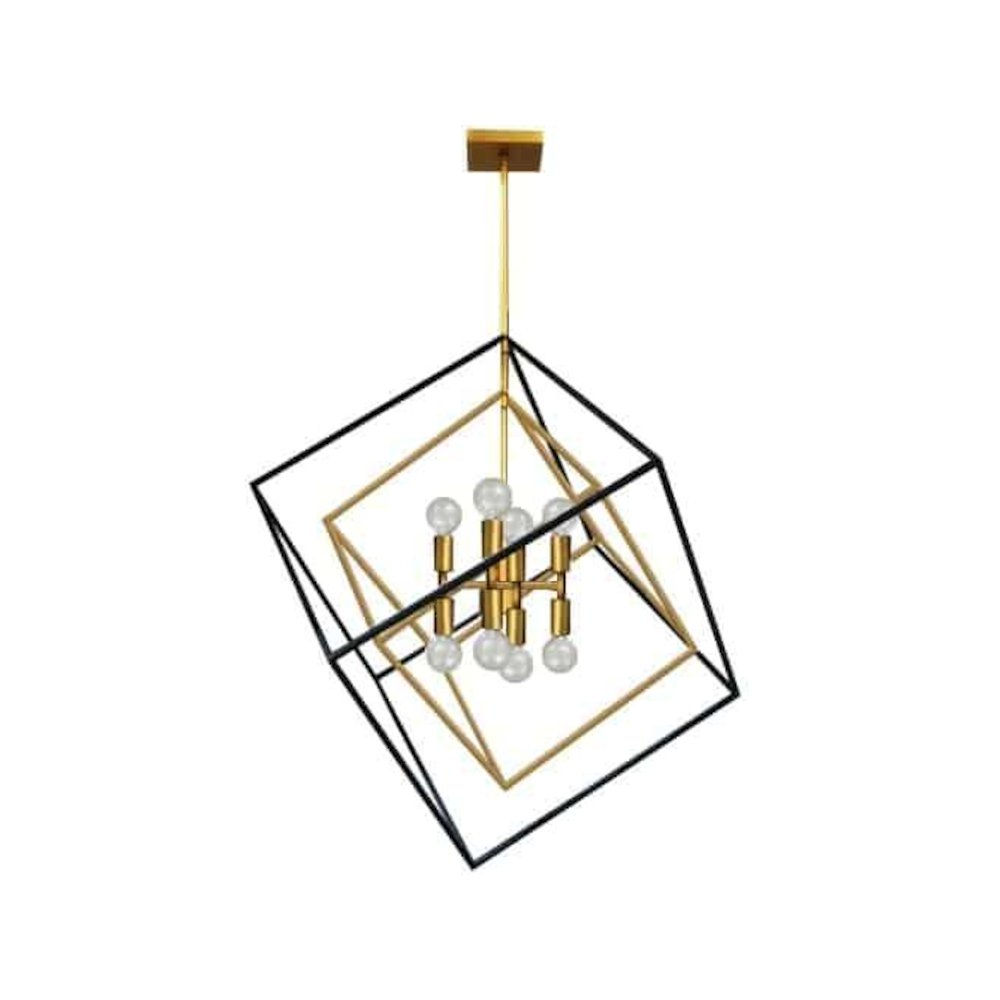 8LT Pendant, Vintage Bronze & Matte Black Finish. Picture 1