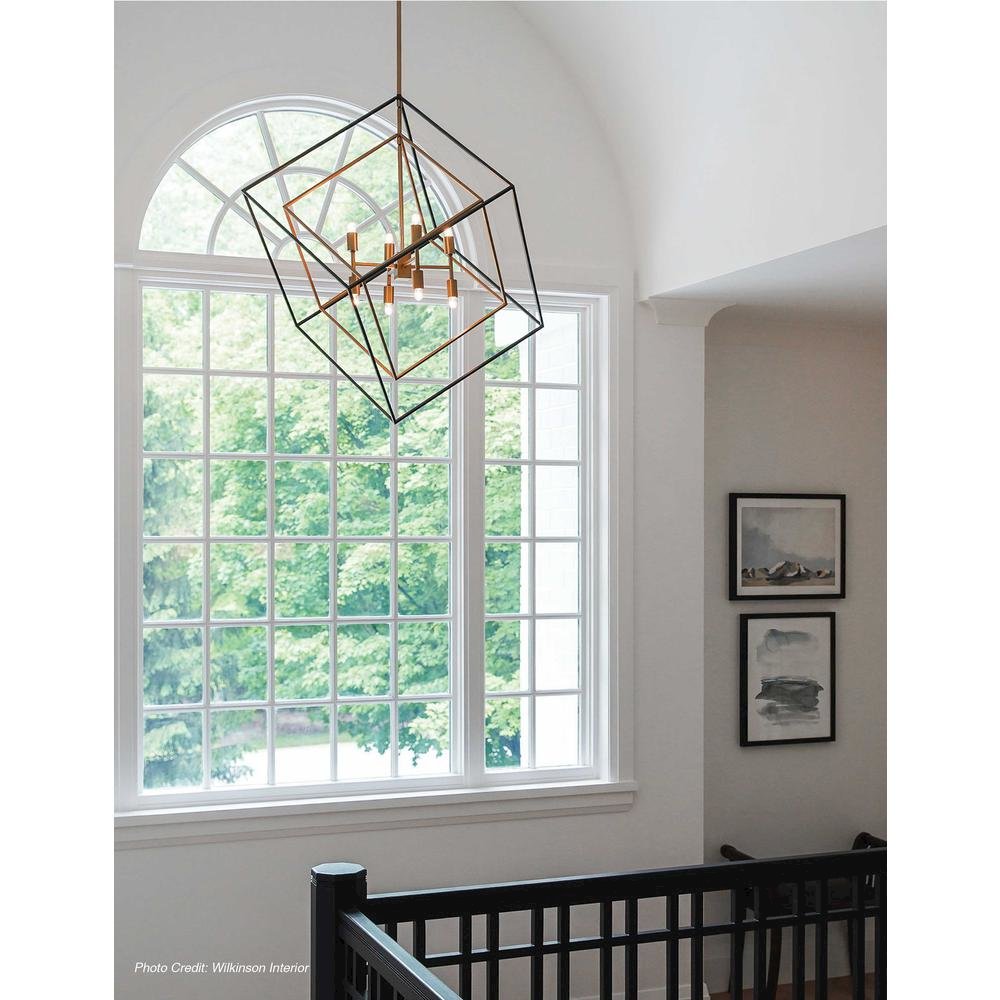 8LT Pendant, Vintage Bronze & Matte Black Finish. Picture 2