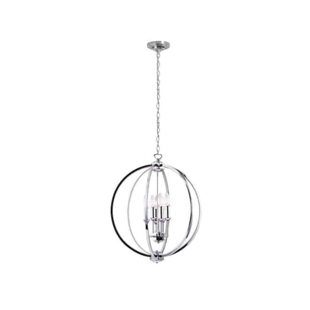 6LT Chandelier, Polished Chrome,Jewelled Accents. Picture 1