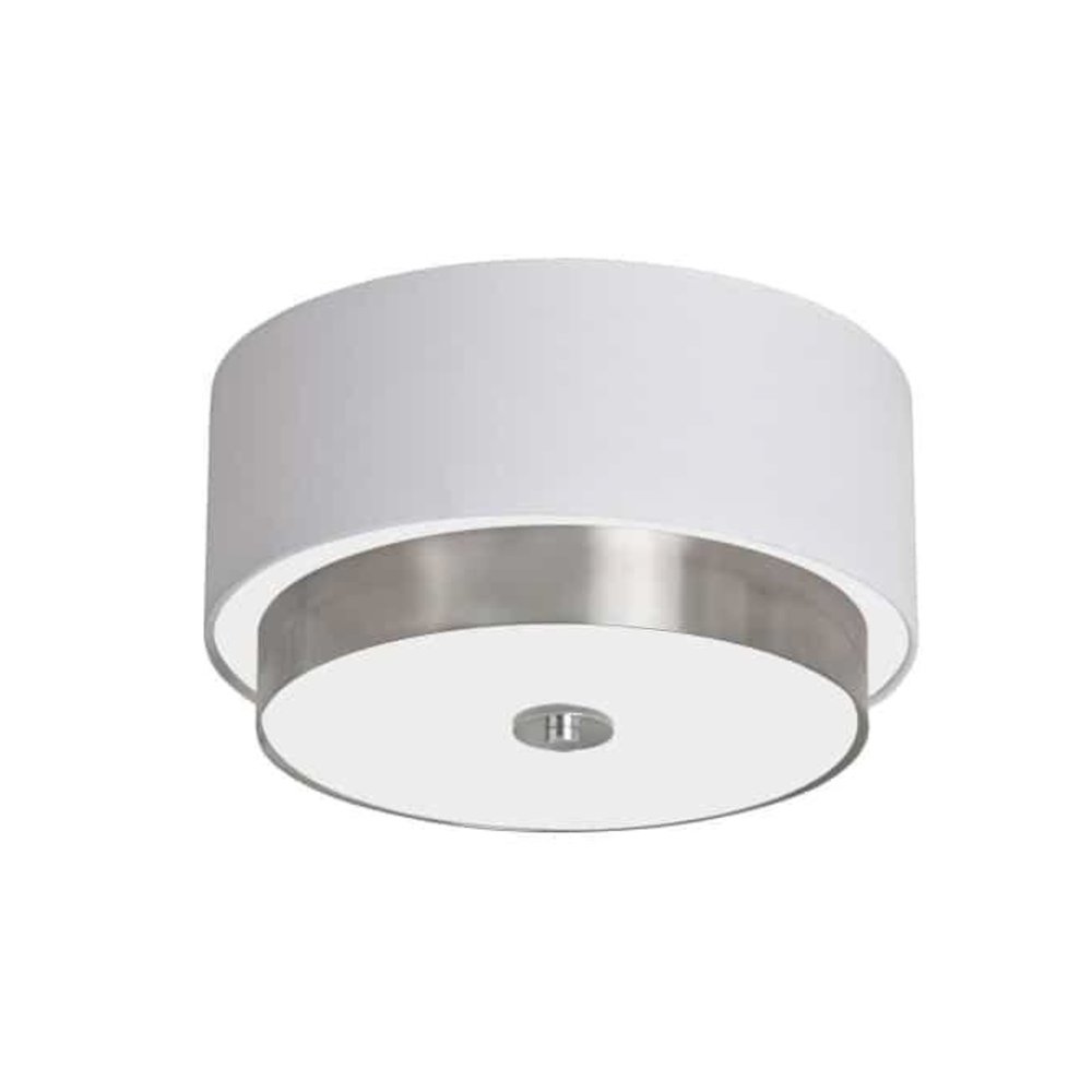 14"Flush-Mount,White Linen Shd. Picture 1