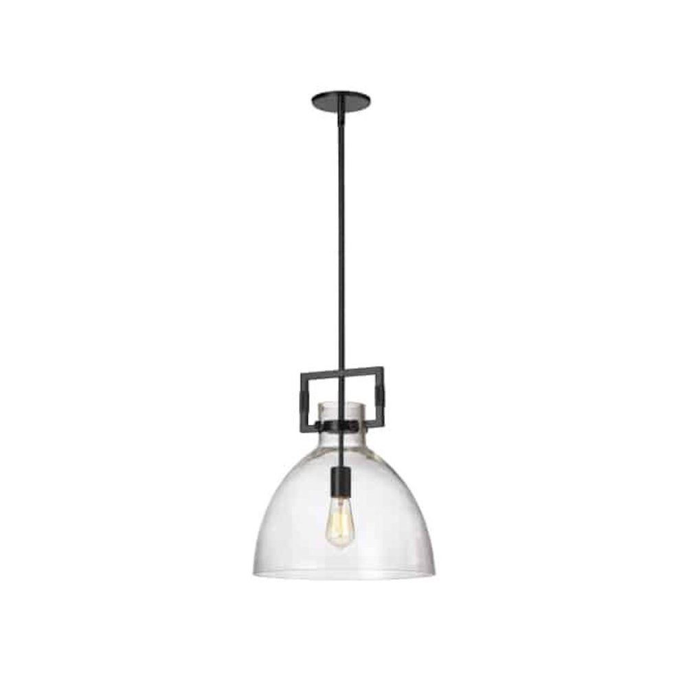 1LT Pendant, Matte Black Finish. Picture 1