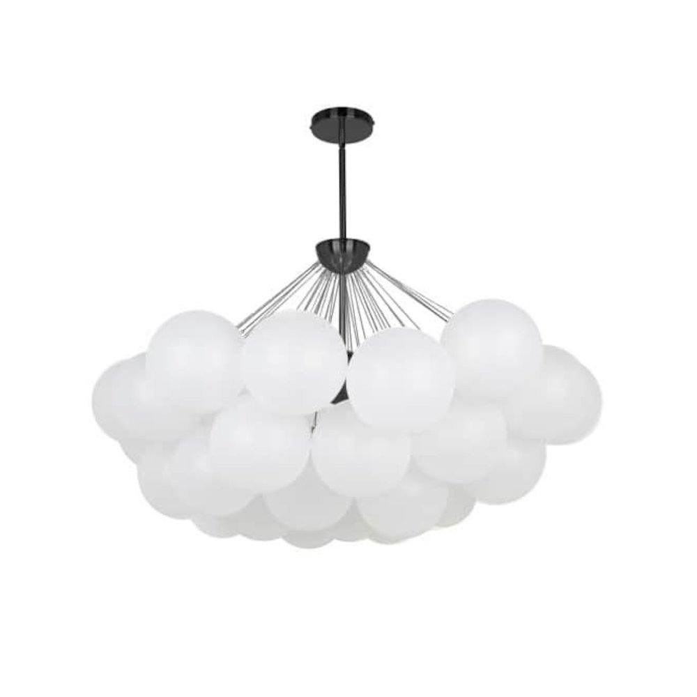 8LT Chandelier,  MB, FR Glass. Picture 1