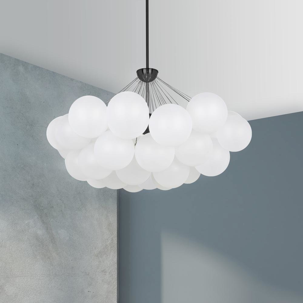 8LT Chandelier,  MB, FR Glass. Picture 2