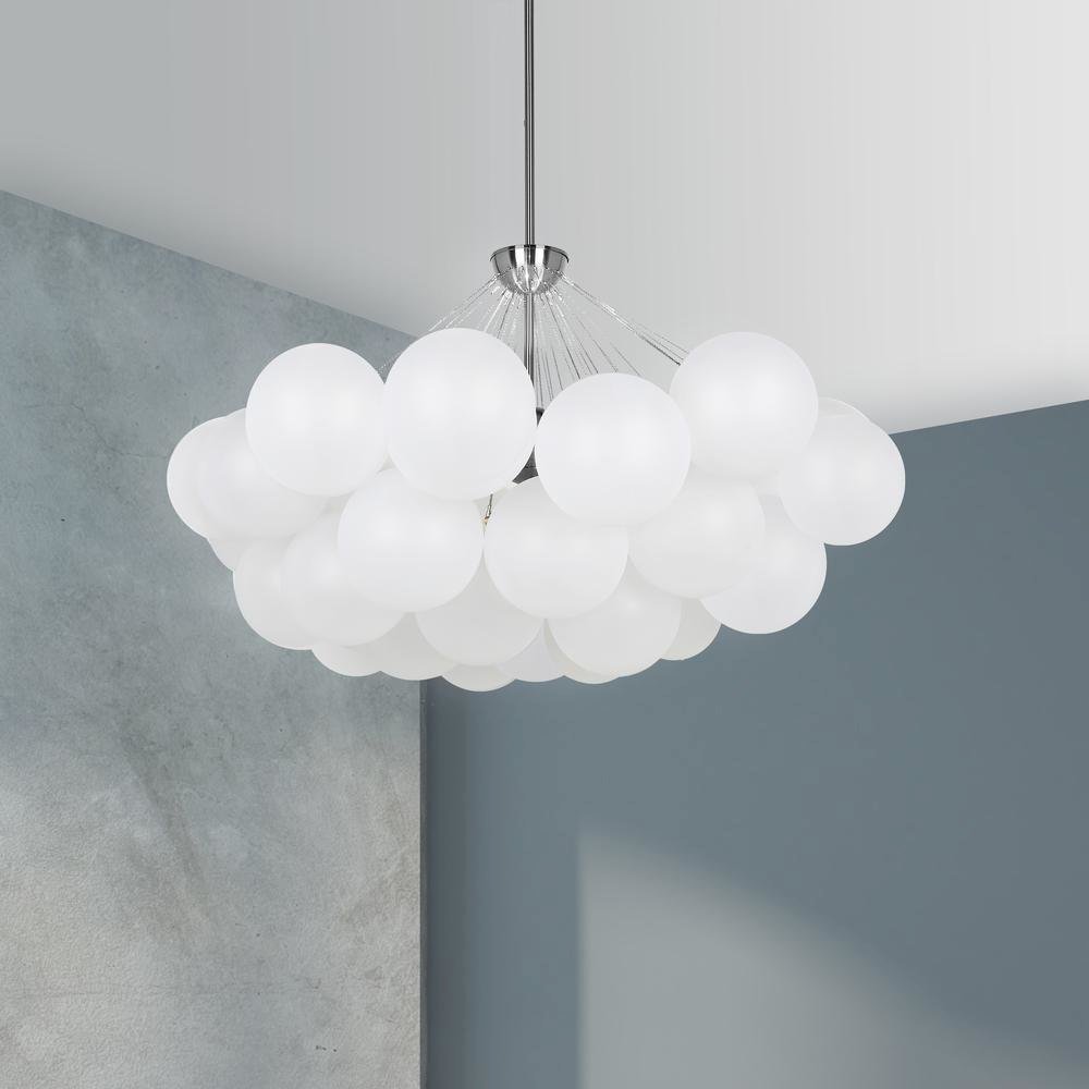8LT Chandelier,  PC, FR Glass. Picture 2
