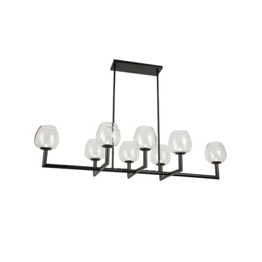8LT Horiz Chandelier,  MB, CLR Glas. Picture 1