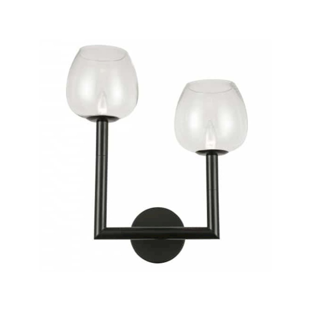 2LT Incandescent Wall Sconce,  MB, CLR Glass. Picture 1