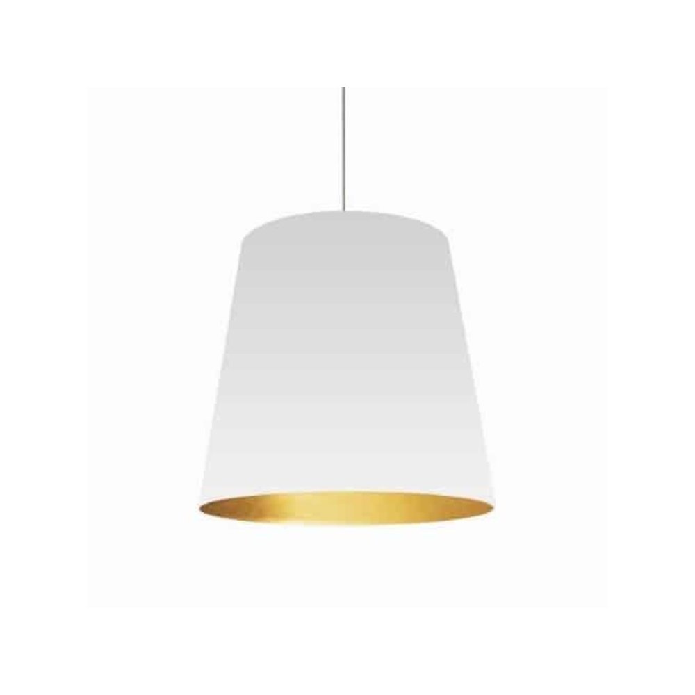 1LT Oversized Drum Pendant,Large - Wht/Gld. Picture 1