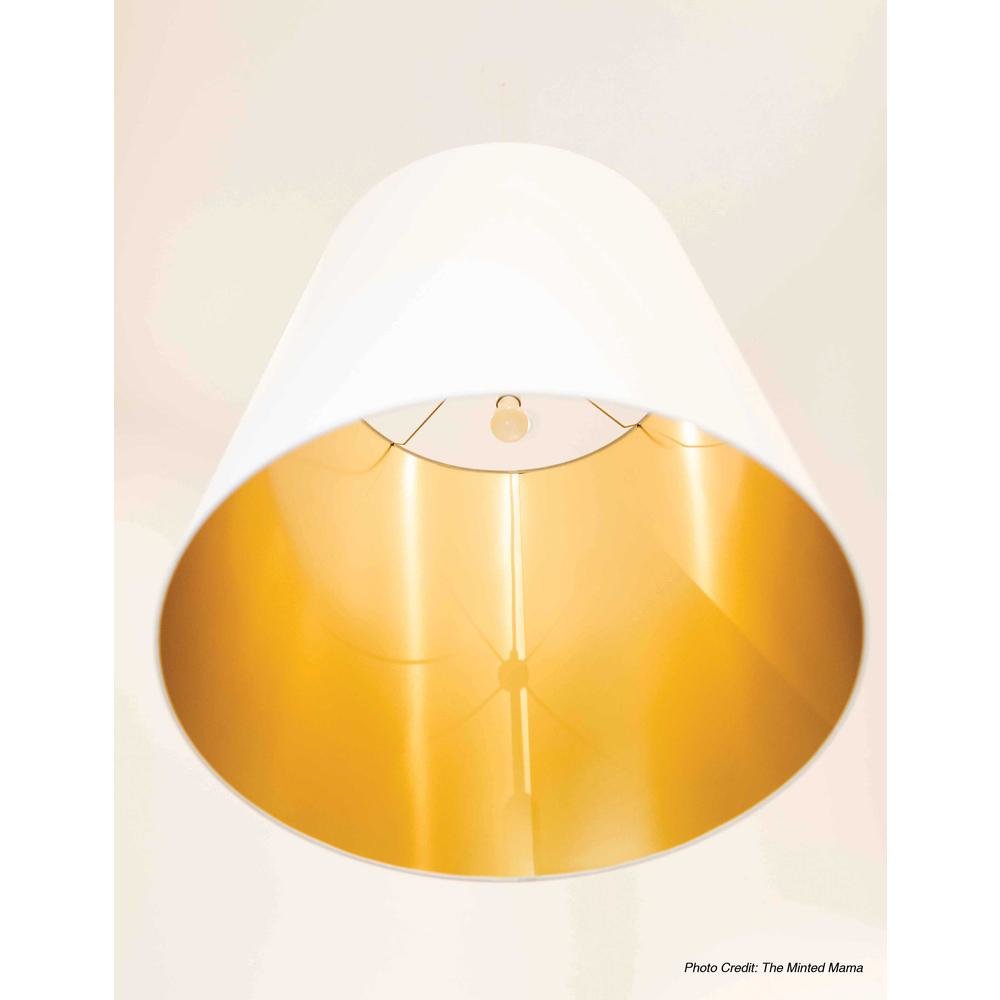 1LT Oversized Drum Pendant,Large - Wht/Gld. Picture 7