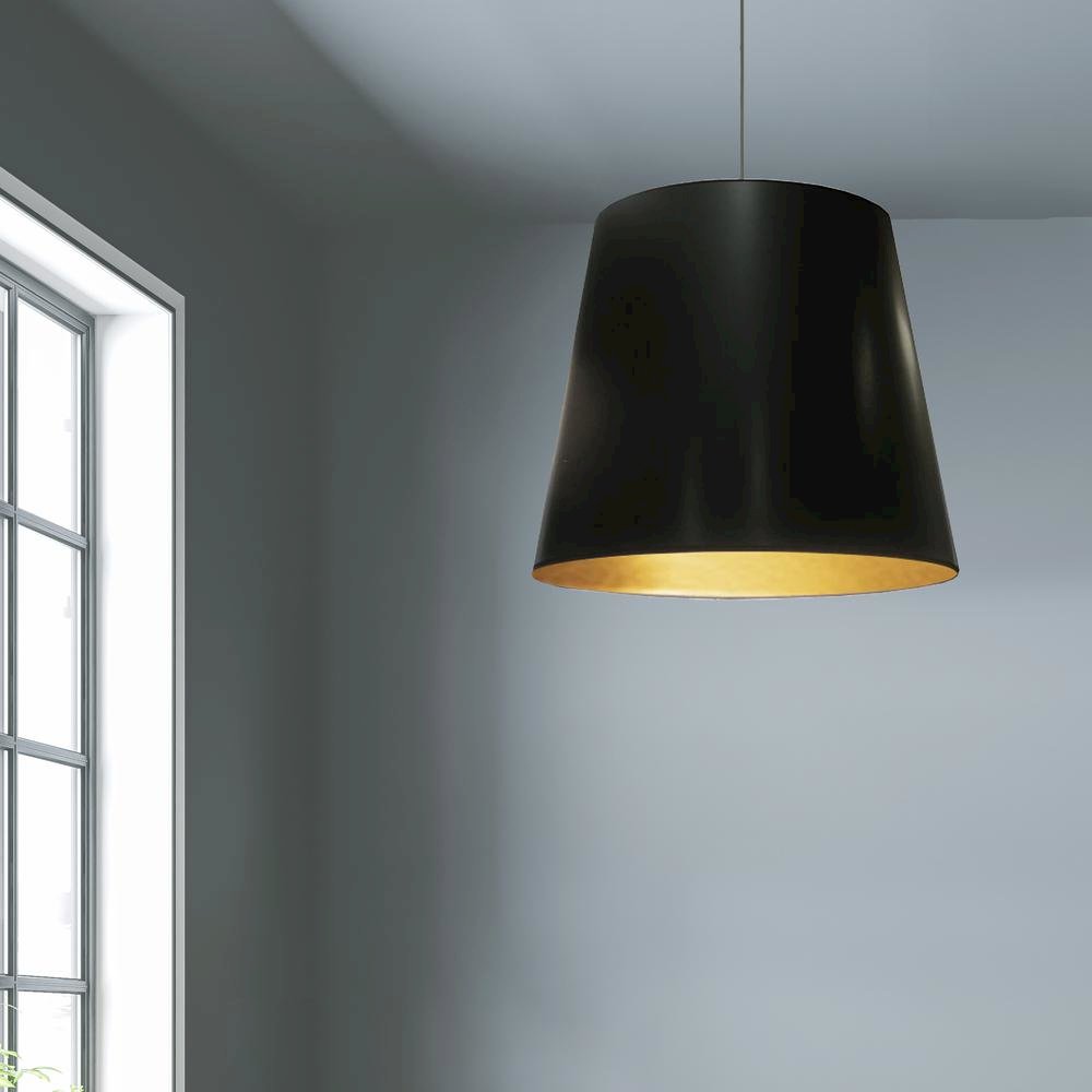 1LT Oversized Drum Pendant,Large - Blk/Gld. Picture 2