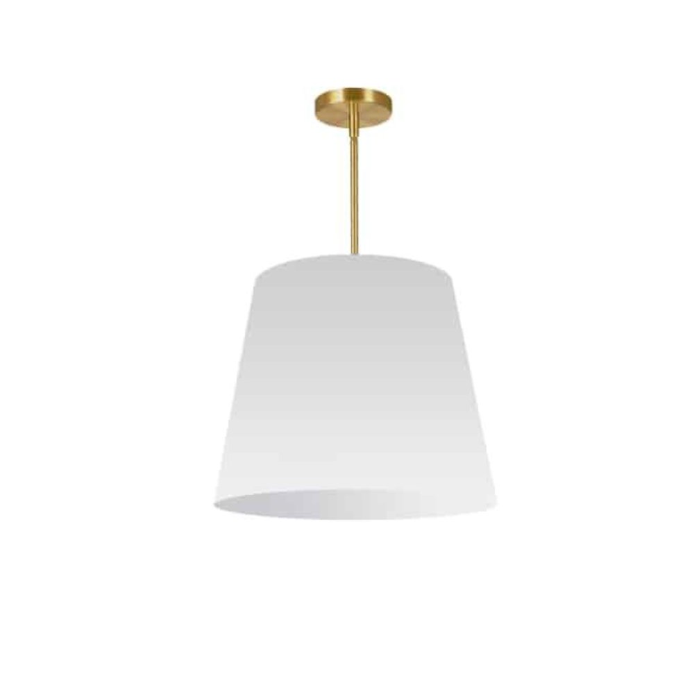 1LT Oversized Drum Pendant Medium, WH Shade. Picture 1