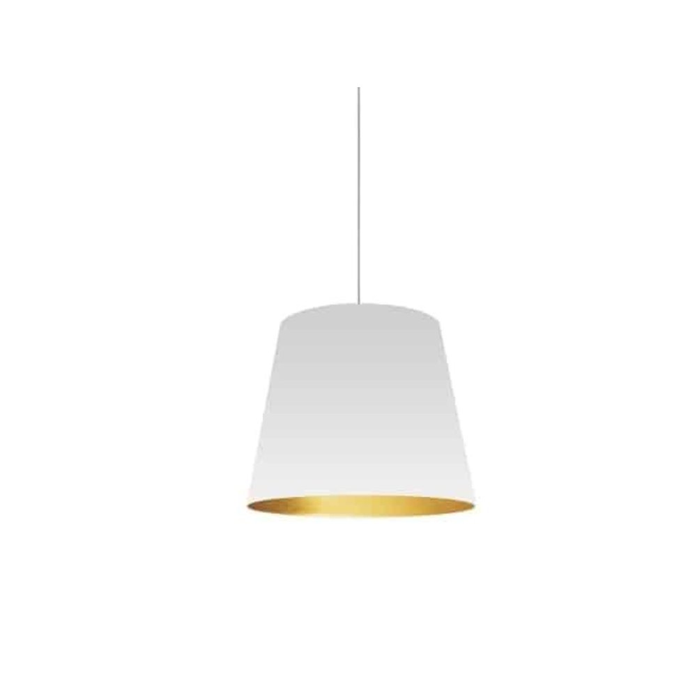 1LT Oversized Drum Pendant,Small - Wht/Gld. Picture 1