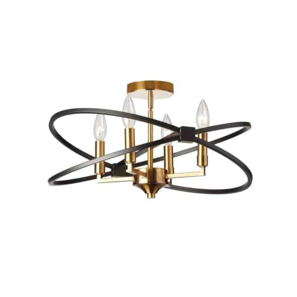 4LT Incandescent Semi Flush, VB and MB. Picture 1