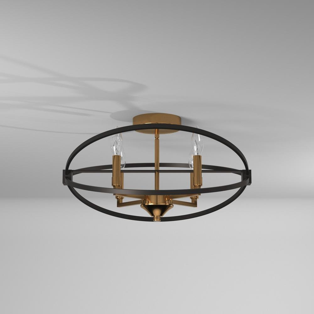 4LT Incandescent Semi Flush, VB and MB. Picture 6