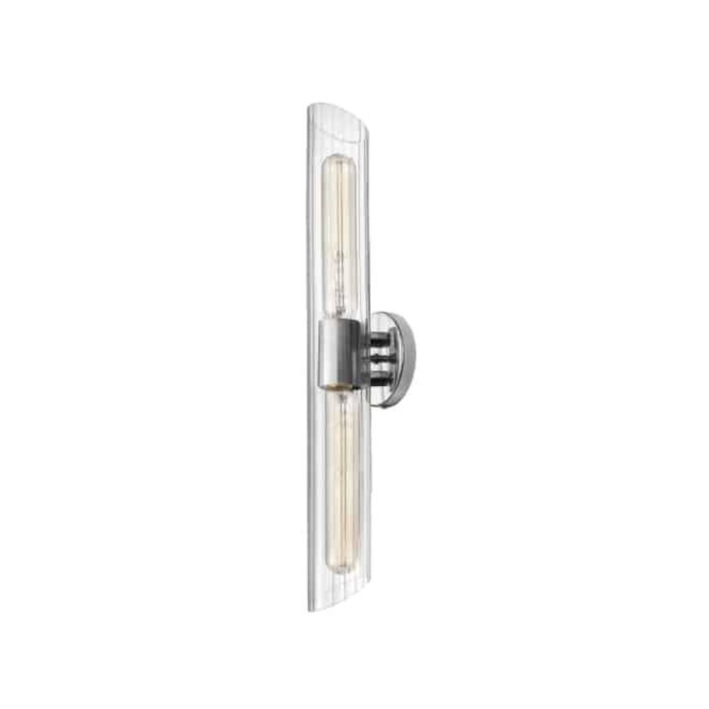 2LT Vanity, PC, Clear Fluted Glass. Picture 1