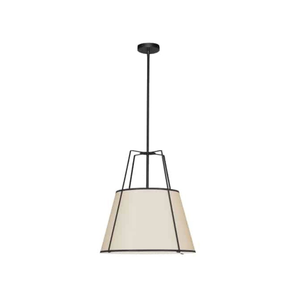3LT Trapezoid Pendant Black/CRM Shade, 790 Diff. Picture 1
